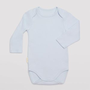 Body bebé manga larga liso de algodón natural