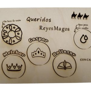 Bandeja de Navidad personalizada con nombres para la Noche de Reyes Magos