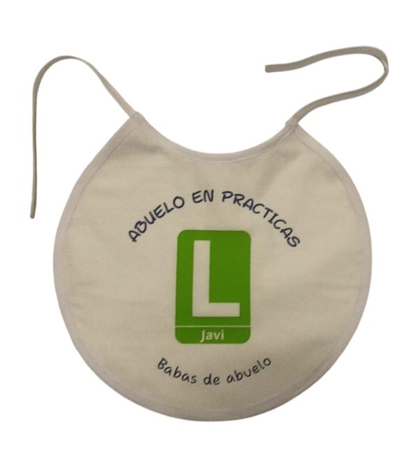Babero gracioso para futuro abuelo con frase divertida, ideal para anunciar el embarazo de forma original.