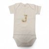 Body personalizado con inicial para bebé en algodón suave