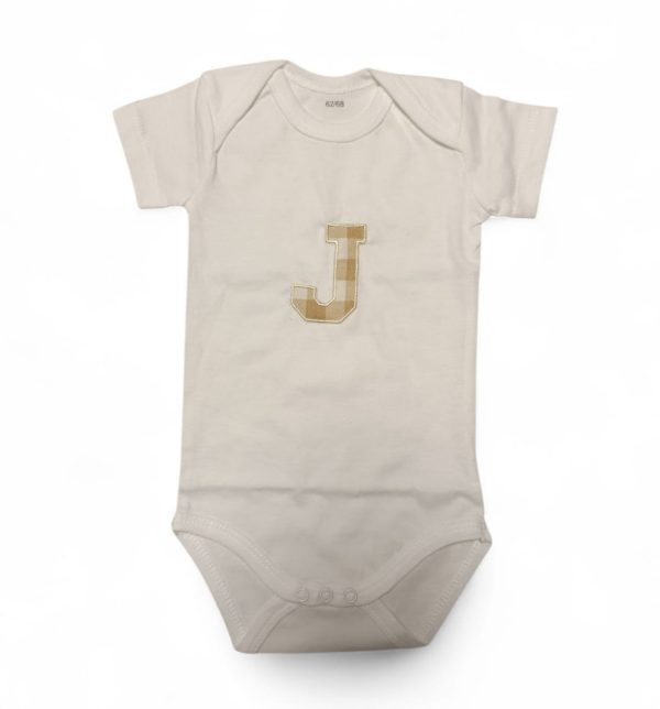 Body personalizado con inicial para bebé en algodón suave