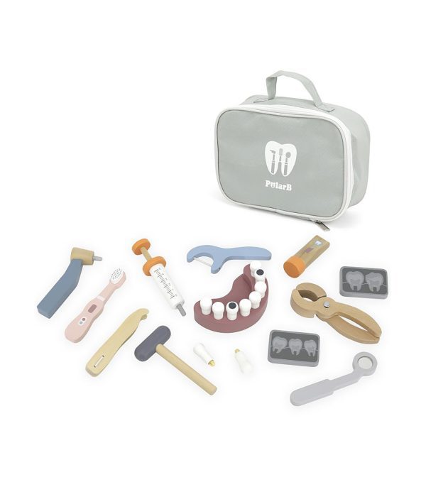 Set dentista de madera PolarB con accesorios infantiles educativos