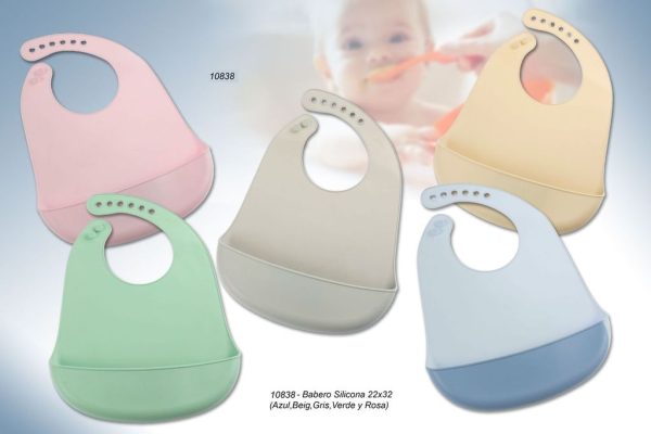 Babero de silicona para bebé, resistente y fácil de limpiar