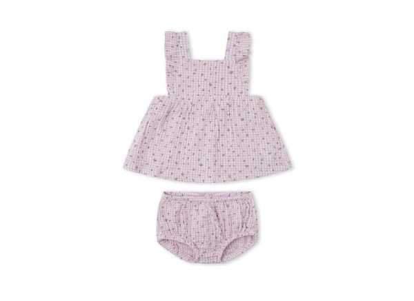 Conjunto 2 Piezas Vestido Vichy Rosa