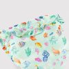 Culetín antifugas para bebé o niño pequeño con estampado de peces, tejido elástico y de secado rápido