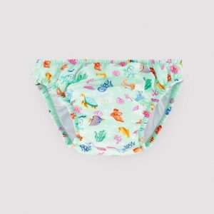 Culetín antifugas para bebé o niño pequeño con estampado de peces, tejido elástico y de secado rápido