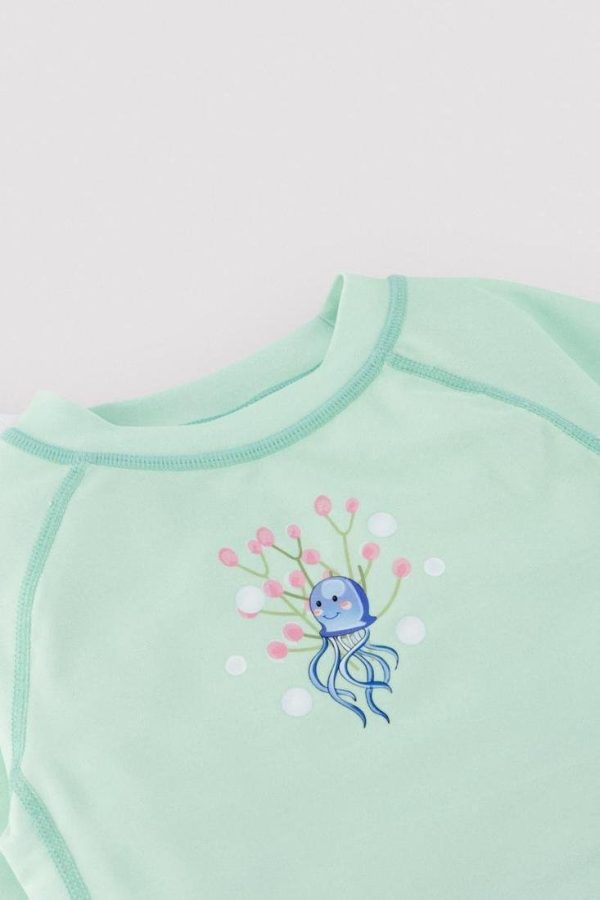 Camiseta de baño para niño con diseño de pulpo, ligera, elástica y de secado rápido