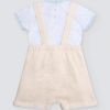 Peto de 2 piezas para bebé niño de Ysabel Mora: camiseta y pantalón a juego, confeccionado en algodón suave y transpirable, ideal para recién nacido y primeros meses