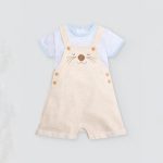 Peto de 2 piezas para bebé niño de Ysabel Mora: camiseta y pantalón a juego, confeccionado en algodón suave y transpirable, ideal para recién nacido y primeros meses