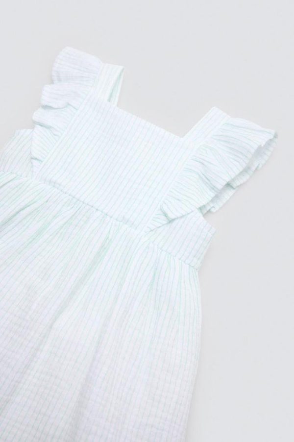 Vestido de rayas para niña de Ysabel Mora, confeccionado en algodón suave y transpirable, ideal para primavera y verano, cómodo y fresco